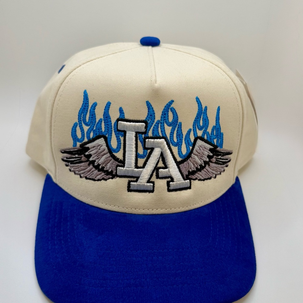 Los Angeles Blue and Cream Embroidered Cap